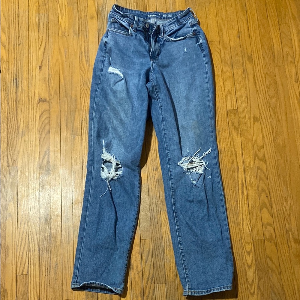 Distressed Blue Jeans